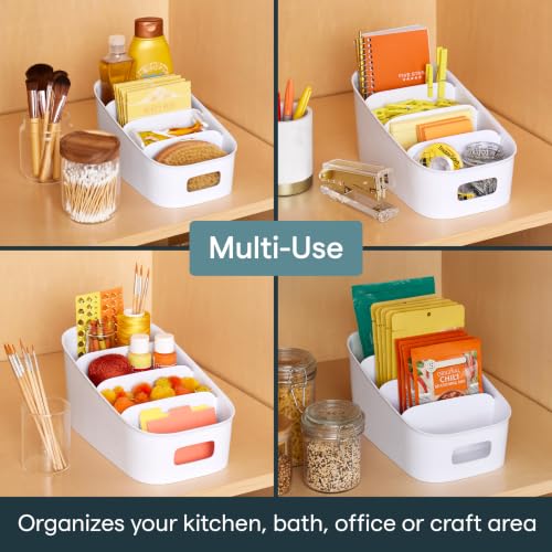 YouCopia ShelfBin Packet Organizer, 4-Tier Stairstep Raised Divided Bin, BPA-Free Storage Caddy for Kitchen Pantry and Cabinet Organization, Tea Bags, Medicine, and More - My Kitchen Products