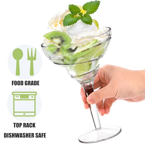 Youeon 6 Pack 12 Oz Hard Acrylic Margarita Glasses with Stem, Shatterproof Acrylic Wine Glasses, Reusable Wine Cups for Indoor and Outdoor Use, Perfect for Wedding, Party, Holiday - My Kitchen Products