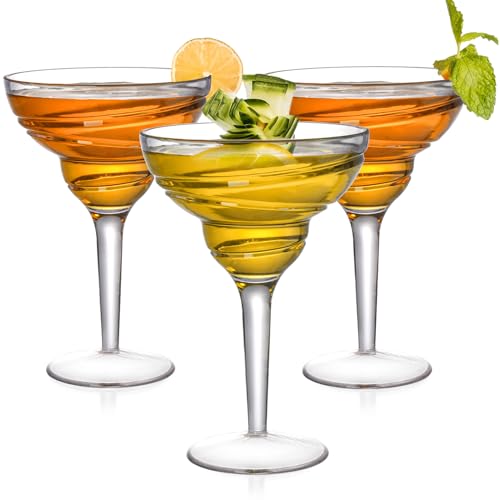 Youeon 6 Pack 12 Oz Hard Acrylic Margarita Glasses with Stem, Shatterproof Acrylic Wine Glasses, Reusable Wine Cups for Indoor and Outdoor Use, Perfect for Wedding, Party, Holiday - My Kitchen Products