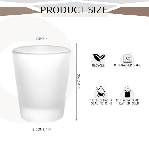 YOUKE OLA 36 Pack Sublimation Shot Glasses Cups with Heavy Base Sublimation Blanks Cute Shot Glass Tumbler Bulk for Heat Press, Personalized Gift, Wedding, Party, Frosted 1.5oz - My Kitchen Products