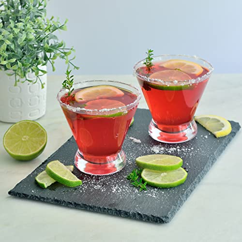Youngever 6 Pack Plastic Martini Glasses, 10 Ounce Shatterproof Martini Cups, Stemless Martini Glasses - My Kitchen Products
