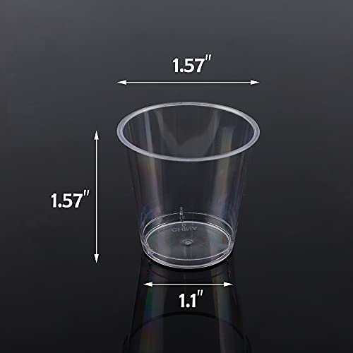 Zcaukya 100 Shot Glasses, 1oz Clear Plastic Disposable Hard Cups, Mini Cups Great Container for Sauce, Sample Tasting, Jello Shots, Pudding - My Kitchen Products