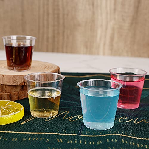 Zcaukya 100 Shot Glasses, 1oz Clear Plastic Disposable Hard Cups, Mini Cups Great Container for Sauce, Sample Tasting, Jello Shots, Pudding - My Kitchen Products