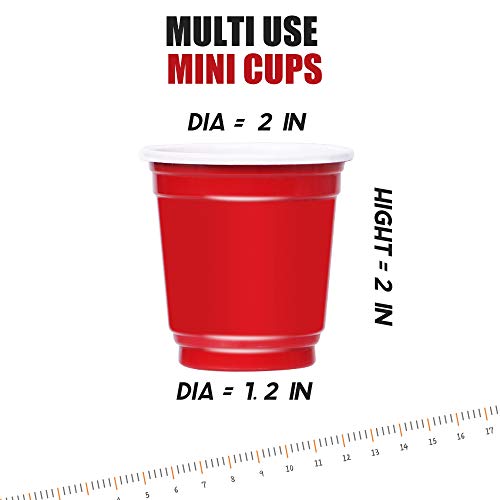 Zcaukya 120ct 2oz Mini Disposable Shot Cups, Small Red Plastic Party Cups for Parties, Games & Events - My Kitchen Products