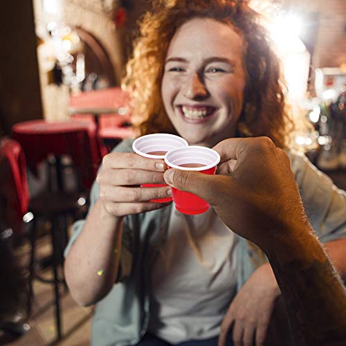 Zcaukya 120ct 2oz Mini Disposable Shot Cups, Small Red Plastic Party Cups for Parties, Games & Events - My Kitchen Products