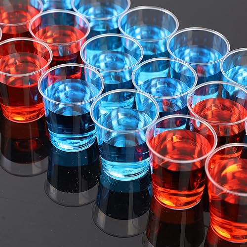 Zcaukya 500 Shot Glasses, 1oz Clear Plastic Disposable Hard Cups, Mini Cups Great Container for Sauce, Sample Tasting, Jello Shots, Pudding - My Kitchen Products