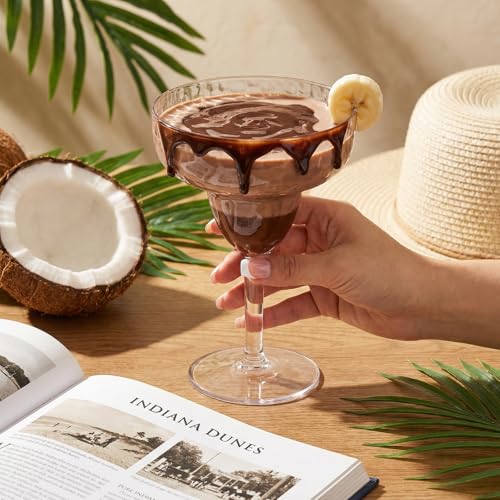 ZENFUN 6 Pack 13 OZ Acrylic Margarita Glasses with Stem, Unbreakable Wine Glass, Shatterproof Cocktail Glasses, Reusable Party Drinking Glass for Martini, Whiskey, Gin, Tequila, BPA-free - My Kitchen Products
