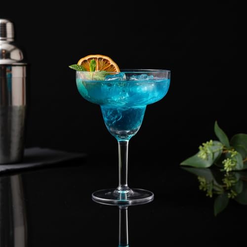 ZENFUN 6 Pack 13 OZ Acrylic Margarita Glasses with Stem, Unbreakable Wine Glass, Shatterproof Cocktail Glasses, Reusable Party Drinking Glass for Martini, Whiskey, Gin, Tequila, BPA-free - My Kitchen Products