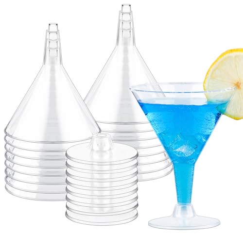 Zezzxu 24 Pack Plastic Martini Glasses 7 Oz Disposable Cocktail