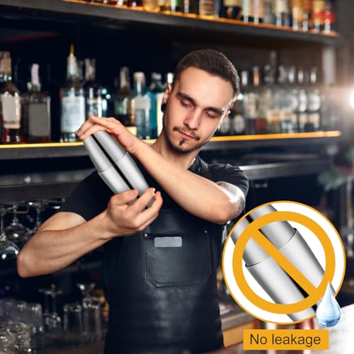 Zhehao 24 Pcs Silver Cocktail Shaker Professional Bar Boston Shaker Set Stainless Steel Martini Shake Drink Mixer Basic Tool Weighted Shake Metal Can Bartending Tins for Beginner, 18oz, 28oz - My Kitchen Products