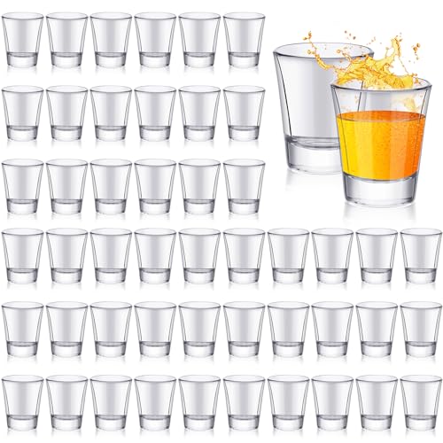 Ziliny 48 Pcs Clear Shot Glasses Set 1.5 oz Small Shot Glasses Bulk for Whiskey Vodka Tequila Espresso Bar Restaurants Home