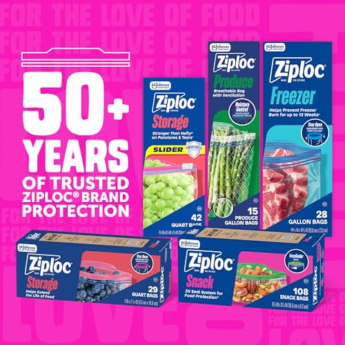 Ziploc Gallon Food Storage Bags, Stay Open Design with Stand-Up Bottom, Easy to Fill, 42 Count - My Kitchen Products