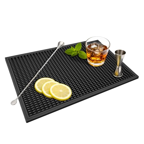 ZJWZLG Bar Mat, Premium 18"X12" Rubber Bar Mats for Countertop, Non-slip Dish Drying Pad & Bartender Mat with for Fast