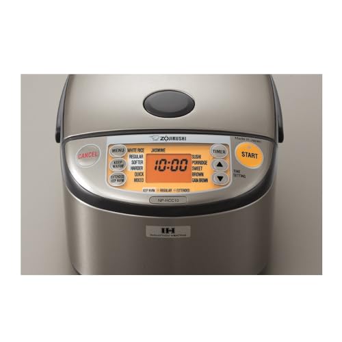 Zojirushi NP-HCC18XH Induction Heating System Rice Cooker and Warmer, 1.8 L, Stainless Dark Gray - My Kitchen Products