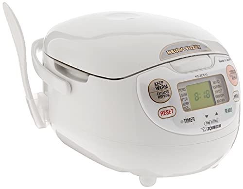 Zojirushi NS-ZCC10 5-1/2-Cup Neuro Fuzzy Rice Cooker and Warmer, Premium White - My Kitchen Products