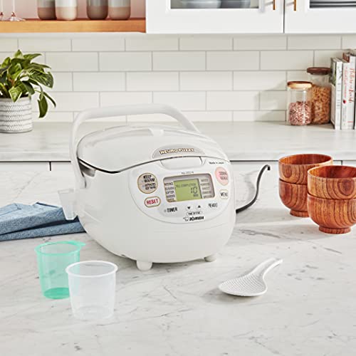 Zojirushi NS-ZCC10 5-1/2-Cup Neuro Fuzzy Rice Cooker and Warmer, Premium White - My Kitchen Products