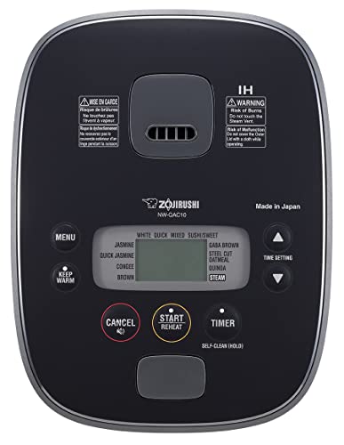 Zojirushi NW-QAC10 5.5-Cup Capacity Flat-Top Induction Cooker and Warmer with Custom Cooking Pan, Double Non-Stick Coating for Easy Clean-Up (Black) - My Kitchen Products