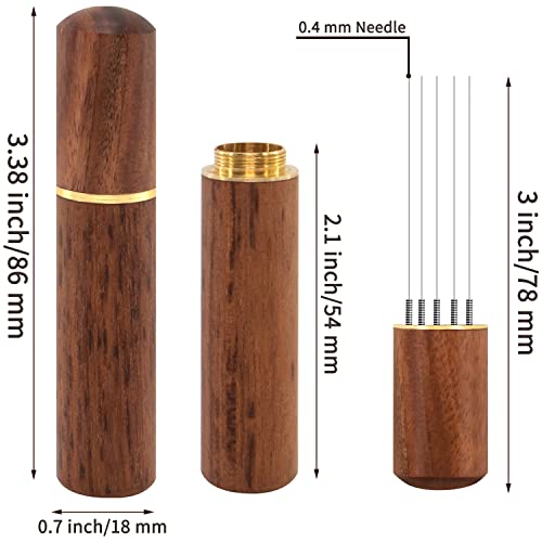 Zolunu Espresso Coffee Stirrer 5 Needles 0.4mm Espresso Distribution Tools, Natural Wood Handle and Stand (Rosewood) - My Kitchen Products