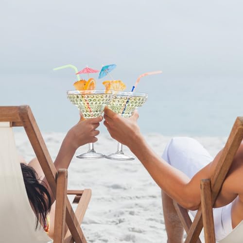 ZOOFOX 6 Pack Plastic Margarita Glasses, 11oz Stemmed Cocktail Glasses, Reusable Shatterproof Margarita Glasses, Unique Bar Glasses for Martini, Frozen Daiquiri, Tropical Summer Parties - My Kitchen Products