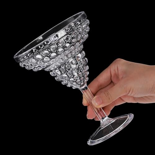 ZOOFOX 6 Pack Plastic Margarita Glasses, 11oz Stemmed Cocktail Glasses, Reusable Shatterproof Margarita Glasses, Unique Bar Glasses for Martini, Frozen Daiquiri, Tropical Summer Parties - My Kitchen Products