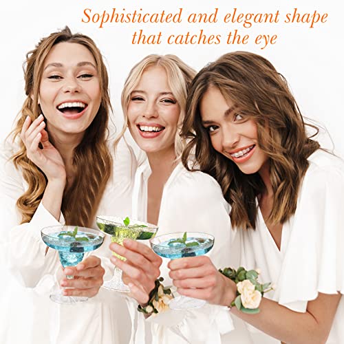 Zopeal 100 Pcs Plastic Martini Glasses 5 oz Disposable Glitter Cocktail Glasses Champagne Cups Stemmed Margarita Coupe Cup for Wedding Bridal Shower Party Summer BBQ (Gold and Pink) - My Kitchen Products