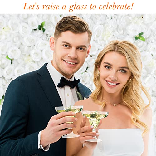 Zopeal 100 Pcs Plastic Martini Glasses 5 oz Disposable Glitter Cocktail Glasses Champagne Cups Stemmed Margarita Coupe Cup for Wedding Bridal Shower Party Summer BBQ (Gold and Pink) - My Kitchen Products
