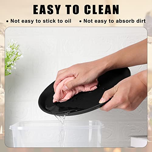 Zopeal 8 Pieces Black Round Restaurant Serving Tray, Plastic Non Slip Surface Food Meals Server Tray with Raised Edges for Home, Kitchen, Restaurant, Cafeteria, Bar (11") - My Kitchen Products