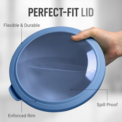 Zulay Kitchen 12 Piece Plastic Mixing Bowls with Lids Set - Leak-Proof Microwave & Freezer Safe Stackable Mixing Bowl Set for Preparing, Serving and Storing - Non-Slip Large Nesting Bowls (Blue Ombre) - My Kitchen Products