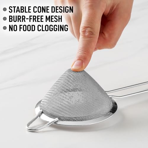 Zulay Kitchen 304 Stainless Steel Fine Mesh Strainer 3.35 in - Strainers Fine Mesh, Tea Strainers for Loose Tea - Perfect for Tea, Cocktails, Juicing, Drinks, Liquids, Matcha, Coffee & More - My Kitchen Products