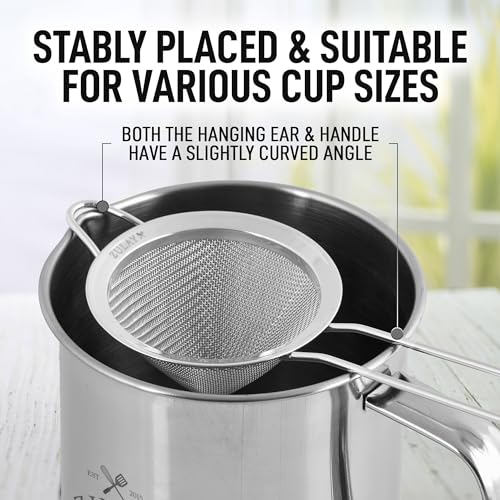 Zulay Kitchen 304 Stainless Steel Fine Mesh Strainer 3.35 in - Strainers Fine Mesh, Tea Strainers for Loose Tea - Perfect for Tea, Cocktails, Juicing, Drinks, Liquids, Matcha, Coffee & More - My Kitchen Products