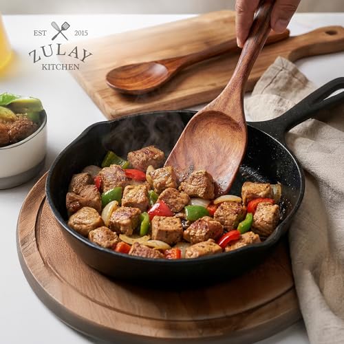 Zulay Kitchen 9-Piece Teak Wood Cooking Utensil Set – Non-Toxic & Non-Stick Safe Wooden Spoons & Kitchen Tools with Comfortable Grip, Smooth Finish Natural Teak – Perfect Kitchen Gift Set - My Kitchen Products