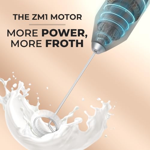 Zulay Kitchen Powerful Milk Frother AA Batteries Included – Ultra Fast Handheld Drink Mixer with Stainless Steel Whisk Stirrer for Coffee, Protein, Matcha & More, Frother Wand Electric Frothmate Black - My Kitchen Products