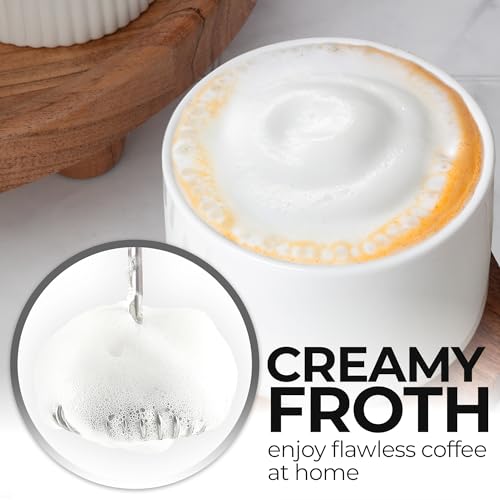 Zulay Kitchen Rechargeable Milk Frother Handheld - Frother Wand, Drink Mixer, Electric Whisk Frother, for Cappuccinos, Matcha & Protein Powder - Dynamic 3 Whisk, 3 Speed 500mAh Black - My Kitchen Products
