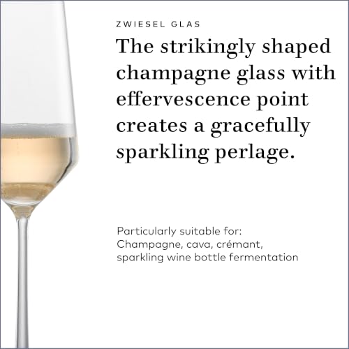 ZWIESEL GLAS Pure Champagne Glass (Set of 6), Champagne Flutes with Effervescent Point, Dishwasher-Safe Tritan Crystal Glasses, Made in Germany (10 Ounce) - My Kitchen Products