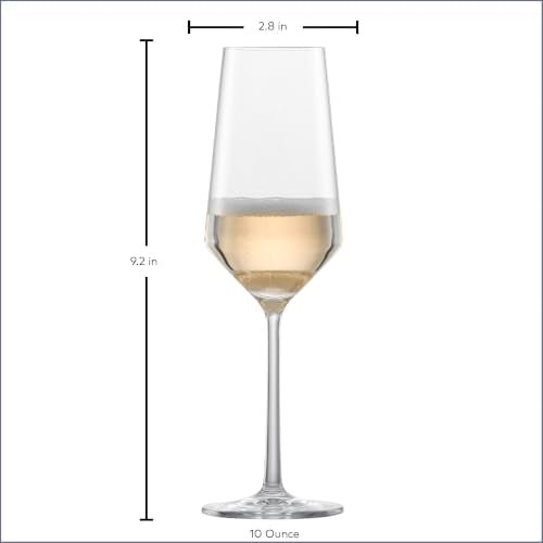 ZWIESEL GLAS Pure Champagne Glass (Set of 6), Champagne Flutes with Effervescent Point, Dishwasher-Safe Tritan Crystal Glasses, Made in Germany (10 Ounce) - My Kitchen Products