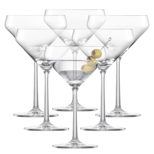 ZWIESEL GLAS Pure Martini Glass (Set of 6), Cocktail Glasses for Martini, Dishwasher-Safe Machine-Made Tritan Crystal