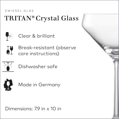 ZWIESEL GLAS Pure Martini Glass (Set of 6), Cocktail Glasses for Martini, Dishwasher-Safe Machine-Made Tritan Crystal Glasses, Made in Germany (12.3 Ounce) - My Kitchen Products