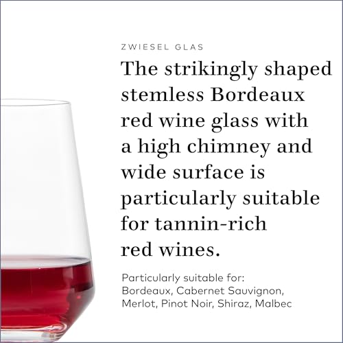 ZWIESEL GLAS Pure Stemless Bordeaux Glass (Set of 6), Red Wine Tumbler for Bordeaux, Dishwasher-Safe Machine-Made Tritan Crystal Glasses, Made in Germany (18.5 Ounce) - My Kitchen Products