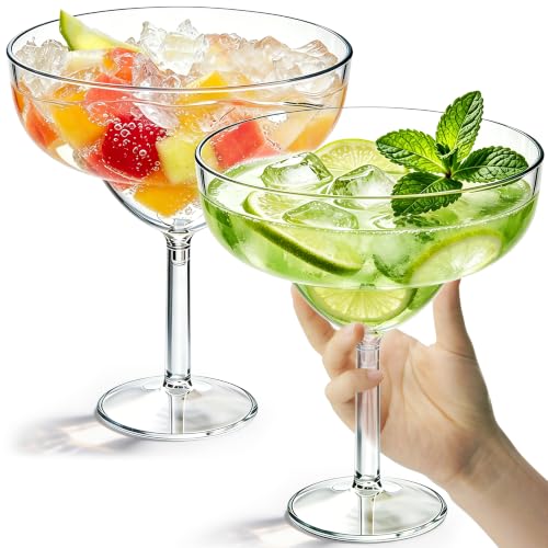 ZYFLSIYU 36 oz Large Plastic Margarita Glasses Set of 2, Clear Party Cups - My Kitchen Products