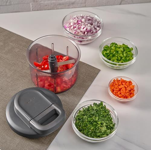 Zyliss Easy Pull Food Chopper and Manual Food Processor - Hand-Held Slicer & Dicer for Fruits & Vegetables - Easy Pull Manual Food Chopper - Cooking Gadgets & Kitchen Essentials - Easy Pull 3.0 - My Kitchen Products