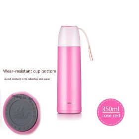 Women's Stainless Steel Thermos Cup With Large Capacity (Option: 723 Rose Red 350ml Upgrade-Regular)