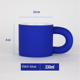 Mug Ceramic Cup Laser Engraving Good-looking (Option: Klein Blue-330ml)