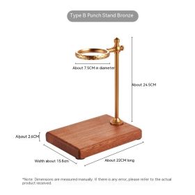 Coffee Filter Cup Bracket Solid Wood Base Aluminum Alloy Pour-over Mount (Option: B Copper)