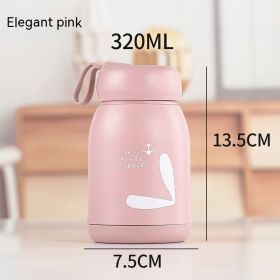 Men's And Women's Fashion Simple And Portable Warm-keeping Water Cup (Option: Mengmeng Bunny Pink-320ml)