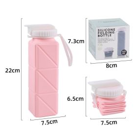 Sports Cup Portable Silicone Folding Cups Food Grade Cup Retractable (Option: Pink Tape Packaging-620ml)