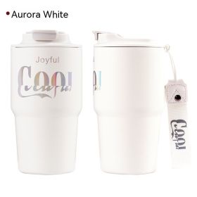 316 Stainless Steel Outdoor Good-looking Coffee Cup Vacuum Cup (Option: Aurora White-590ml)